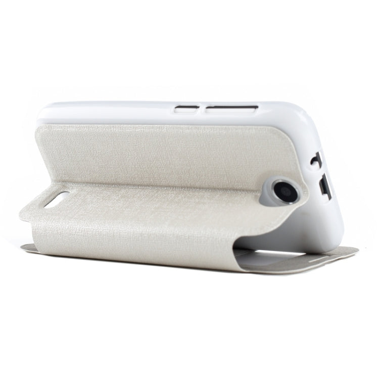 Oracle Texture Horizontal Flip Leather Case with Call Display ID & Holder for HTC Desire 310