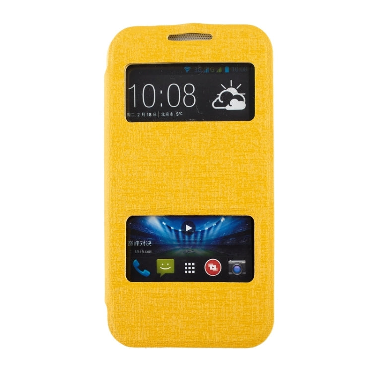 Oracle Texture Horizontal Flip Leather Case with Call Display ID & Holder for HTC Desire 310
