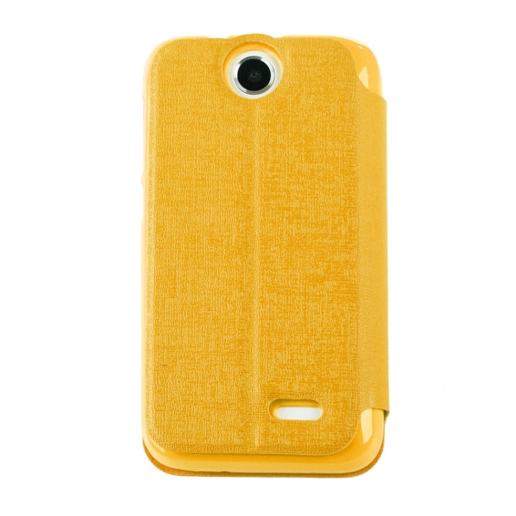 Oracle Texture Horizontal Flip Leather Case with Call Display ID & Holder for HTC Desire 310