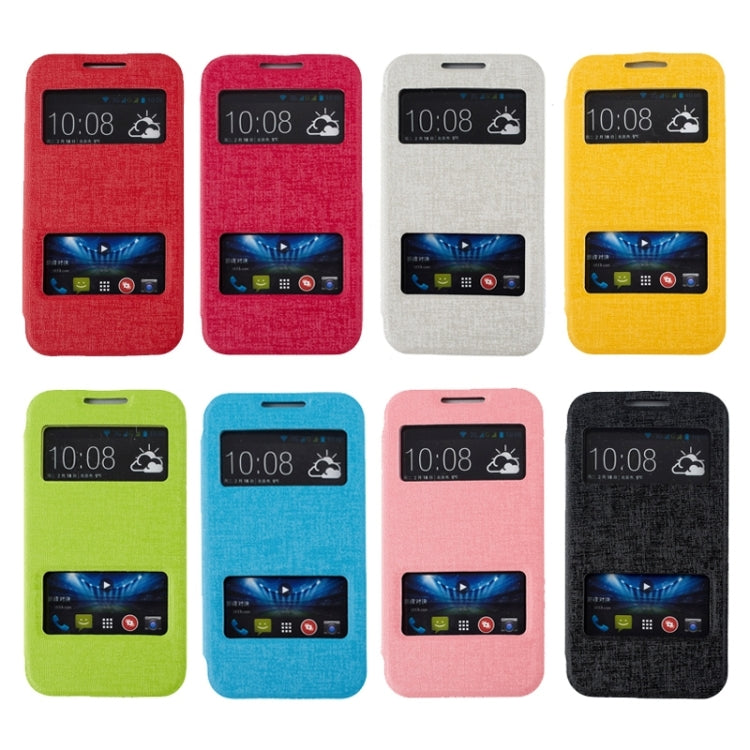 Oracle Texture Horizontal Flip Leather Case with Call Display ID & Holder for HTC Desire 310