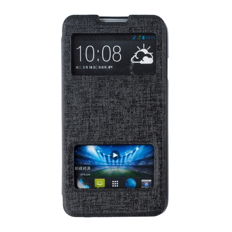 Oracle Texture Horizontal Flip Leather Case with Call Display ID & Holder for HTC Desire 516 / D516W