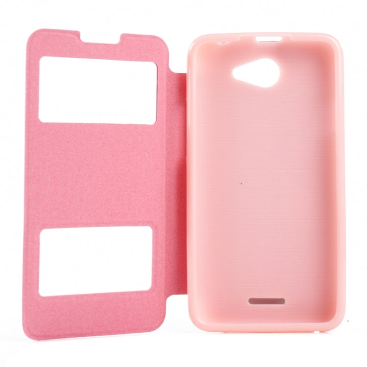 Oracle Texture Horizontal Flip Leather Case with Call Display ID & Holder for HTC Desire 516 / D516W