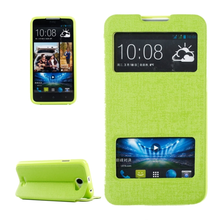 Oracle Texture Horizontal Flip Leather Case with Call Display ID & Holder for HTC Desire 516 / D516W