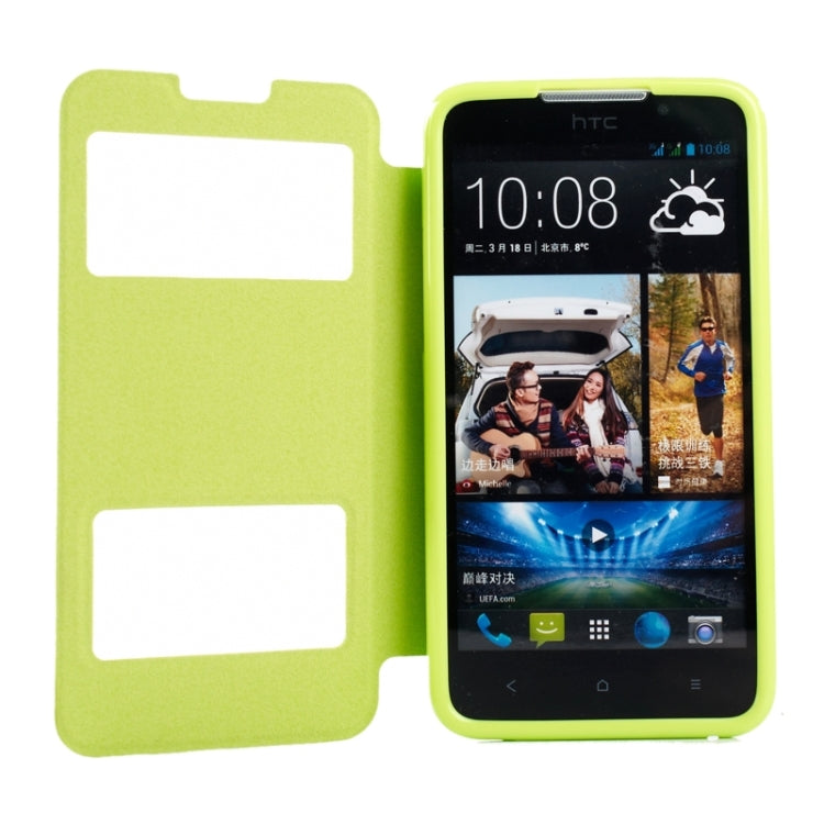 Oracle Texture Horizontal Flip Leather Case with Call Display ID & Holder for HTC Desire 516 / D516W