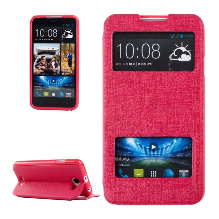 Oracle Texture Horizontal Flip Leather Case with Call Display ID & Holder for HTC Desire 516 / D516W