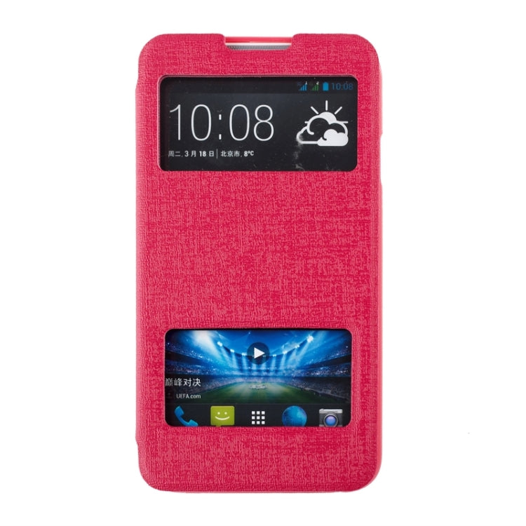 Oracle Texture Horizontal Flip Leather Case with Call Display ID & Holder for HTC Desire 516 / D516W