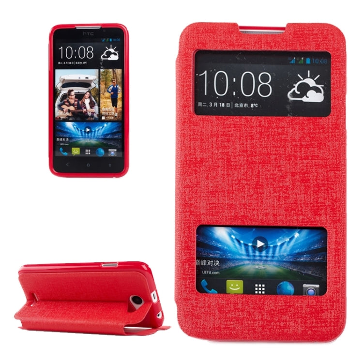 Oracle Texture Horizontal Flip Leather Case with Call Display ID & Holder for HTC Desire 516 / D516W