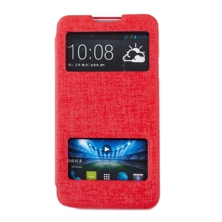 Oracle Texture Horizontal Flip Leather Case with Call Display ID & Holder for HTC Desire 516 / D516W