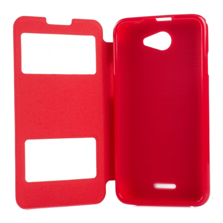 Oracle Texture Horizontal Flip Leather Case with Call Display ID & Holder for HTC Desire 516 / D516W