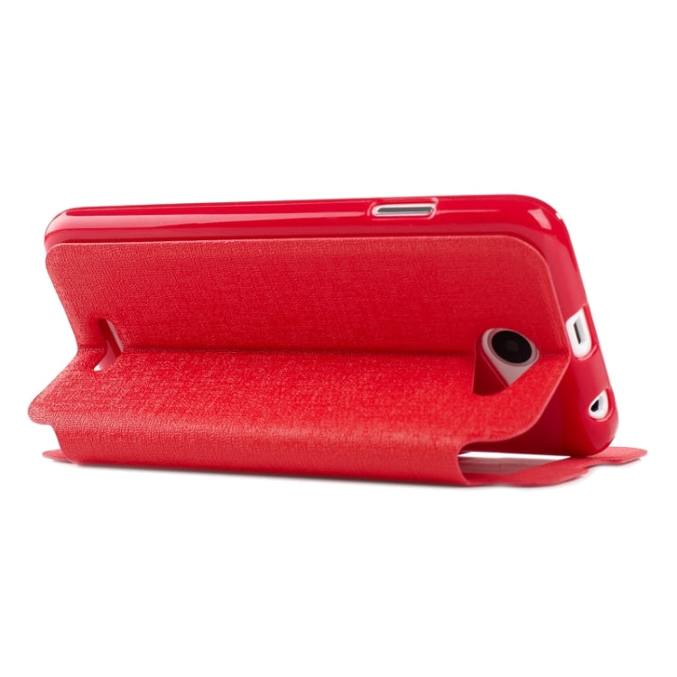 Oracle Texture Horizontal Flip Leather Case with Call Display ID & Holder for HTC Desire 516 / D516W