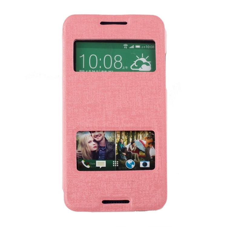 Oracle Texture Horizontal Flip Leather Case with Call Display ID & Holder for HTC Desire 610