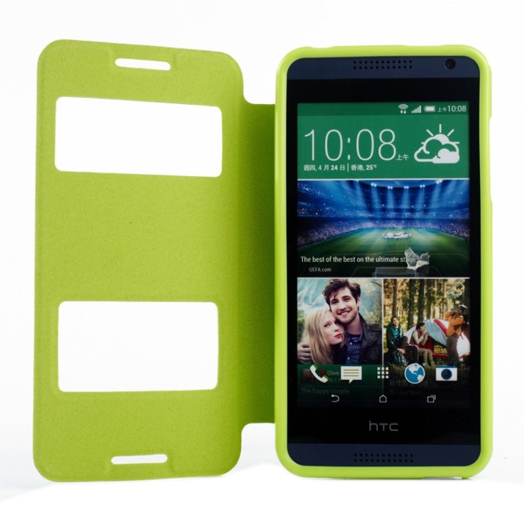 Oracle Texture Horizontal Flip Leather Case with Call Display ID & Holder for HTC Desire 610