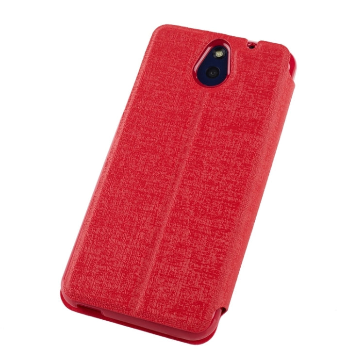 Oracle Texture Horizontal Flip Leather Case with Call Display ID & Holder for HTC Desire 610