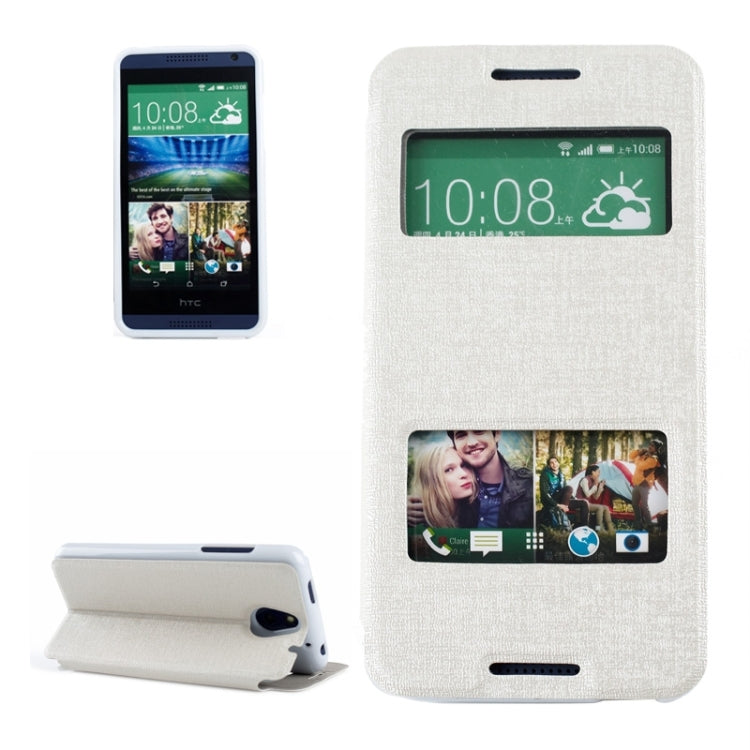 Oracle Texture Horizontal Flip Leather Case with Call Display ID & Holder for HTC Desire 610