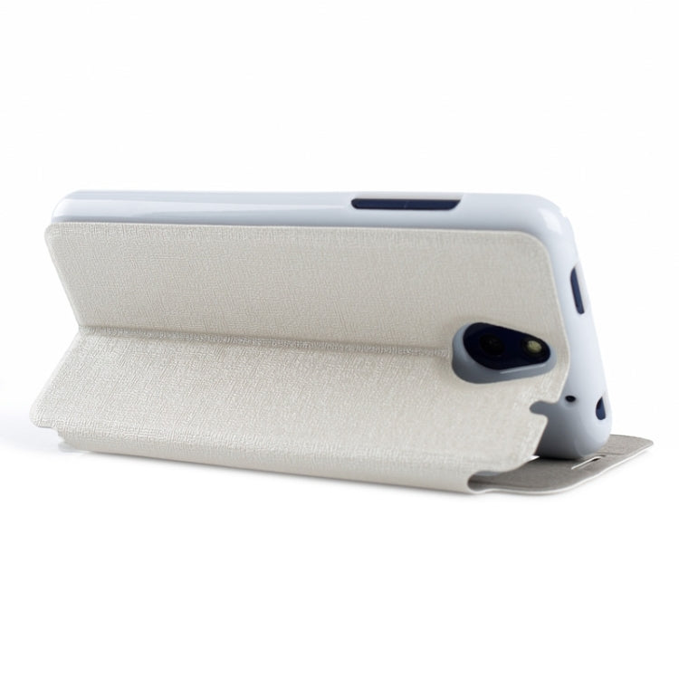 Oracle Texture Horizontal Flip Leather Case with Call Display ID & Holder for HTC Desire 610