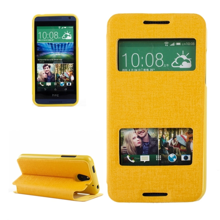 Oracle Texture Horizontal Flip Leather Case with Call Display ID & Holder for HTC Desire 610
