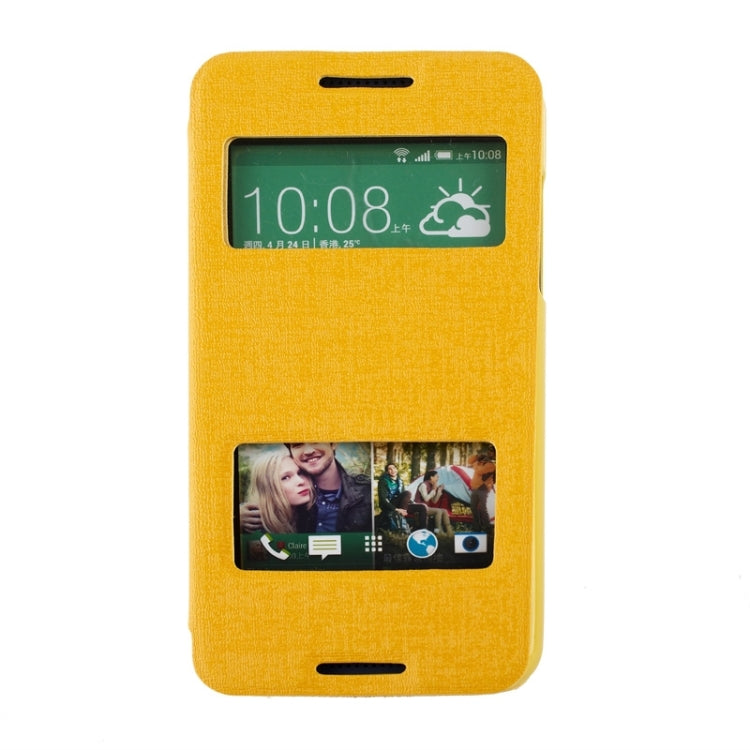 Oracle Texture Horizontal Flip Leather Case with Call Display ID & Holder for HTC Desire 610