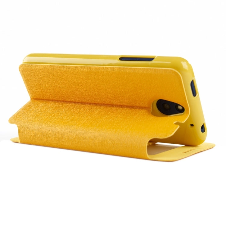 Oracle Texture Horizontal Flip Leather Case with Call Display ID & Holder for HTC Desire 610