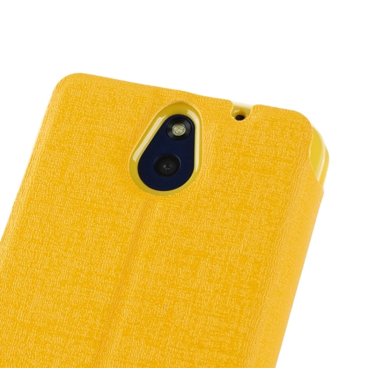 Oracle Texture Horizontal Flip Leather Case with Call Display ID & Holder for HTC Desire 610