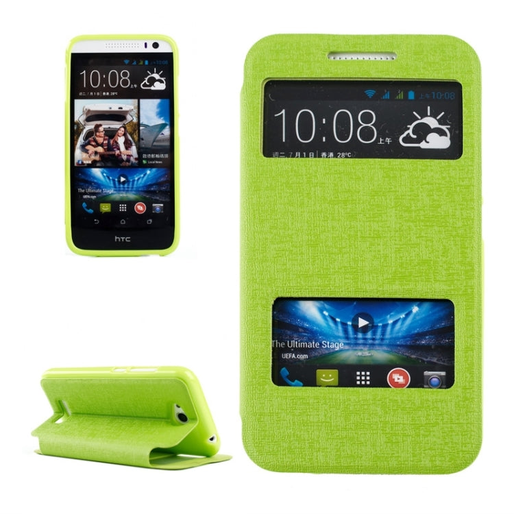 Oracle Texture Horizontal Flip Leather Case with Call Display ID & Holder for HTC Desire 616 / D616W