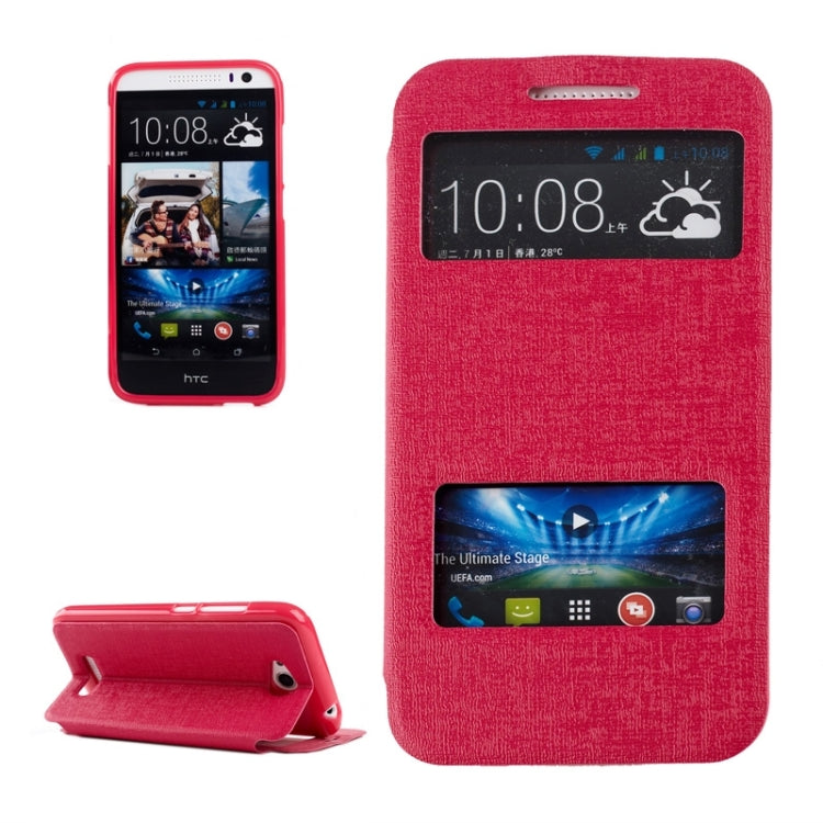 Oracle Texture Horizontal Flip Leather Case with Call Display ID & Holder for HTC Desire 616 / D616W