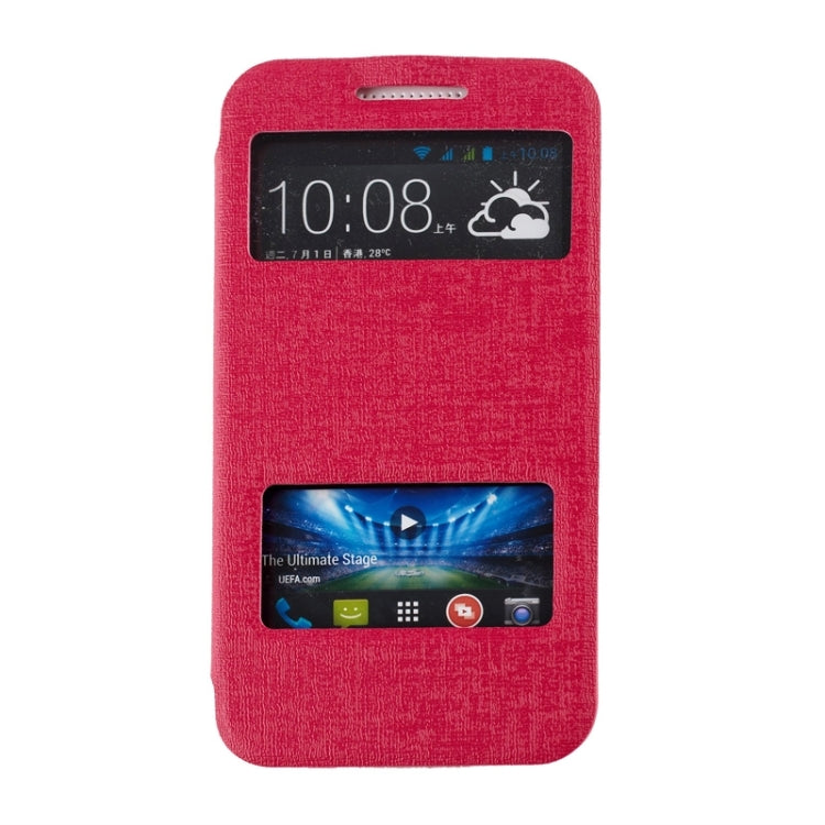 Oracle Texture Horizontal Flip Leather Case with Call Display ID & Holder for HTC Desire 616 / D616W
