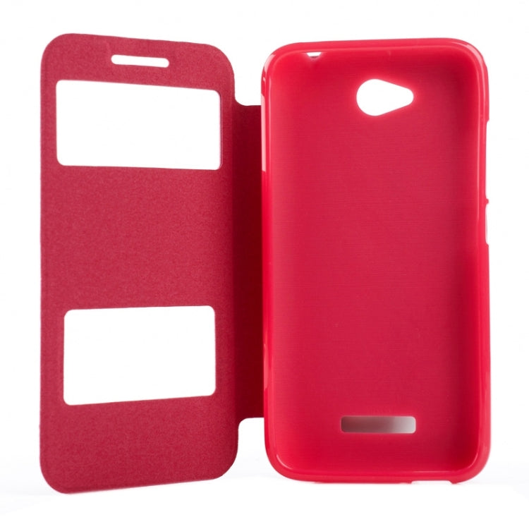 Oracle Texture Horizontal Flip Leather Case with Call Display ID & Holder for HTC Desire 616 / D616W