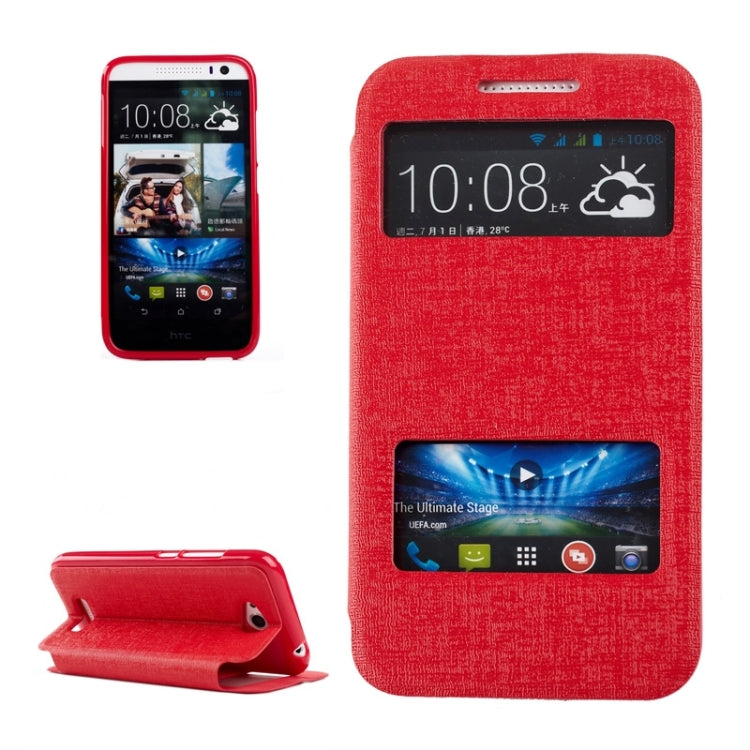 Oracle Texture Horizontal Flip Leather Case with Call Display ID & Holder for HTC Desire 616 / D616W
