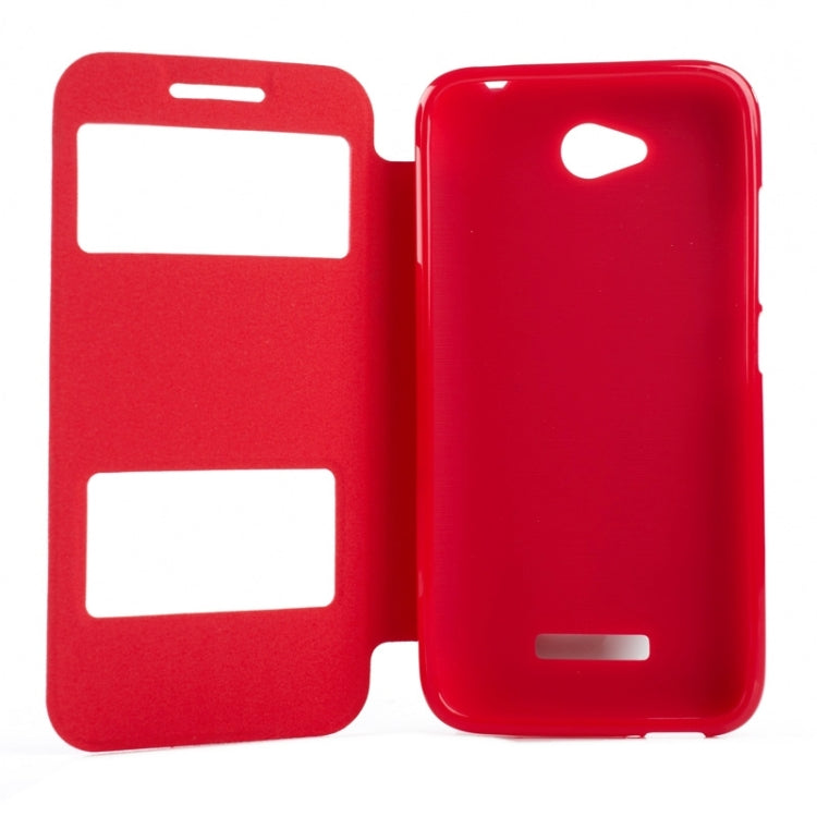 Oracle Texture Horizontal Flip Leather Case with Call Display ID & Holder for HTC Desire 616 / D616W