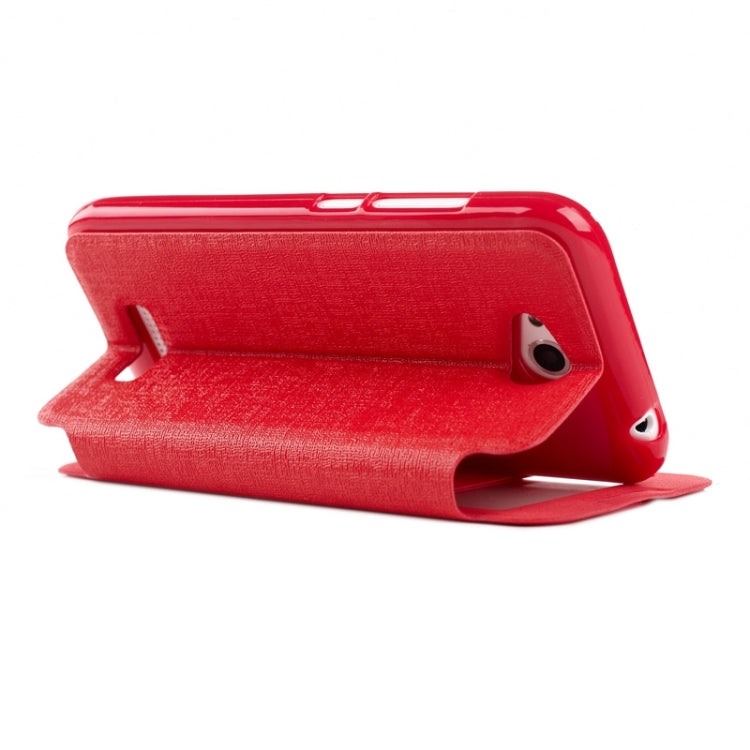 Oracle Texture Horizontal Flip Leather Case with Call Display ID & Holder for HTC Desire 616 / D616W