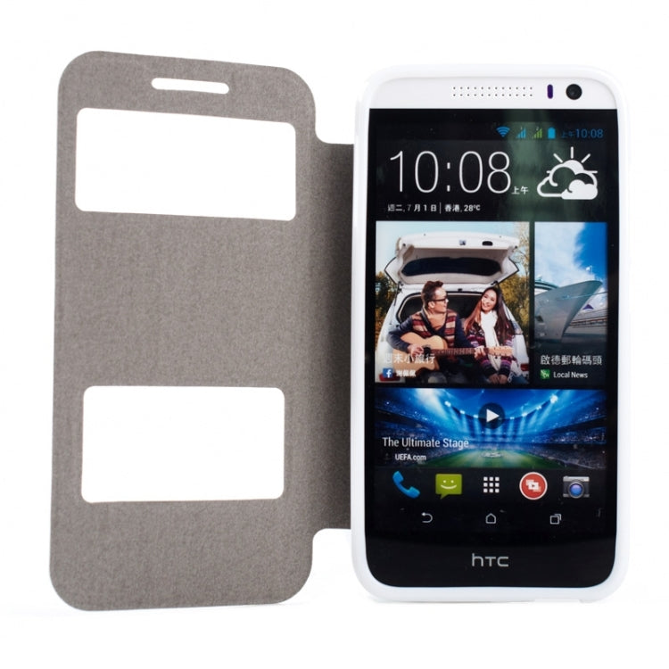 Oracle Texture Horizontal Flip Leather Case with Call Display ID & Holder for HTC Desire 616 / D616W