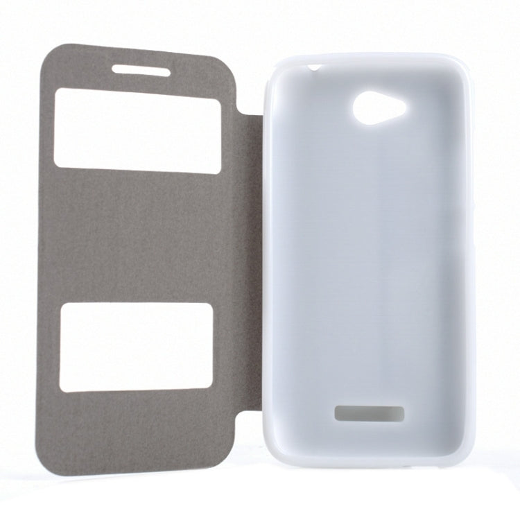 Oracle Texture Horizontal Flip Leather Case with Call Display ID & Holder for HTC Desire 616 / D616W