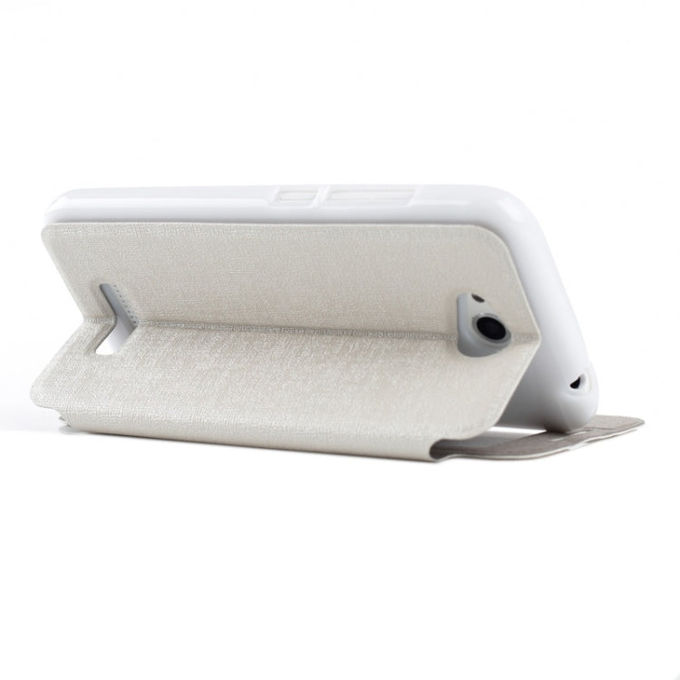 Oracle Texture Horizontal Flip Leather Case with Call Display ID & Holder for HTC Desire 616 / D616W