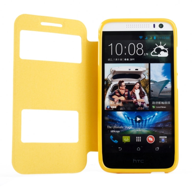 Oracle Texture Horizontal Flip Leather Case with Call Display ID & Holder for HTC Desire 616 / D616W