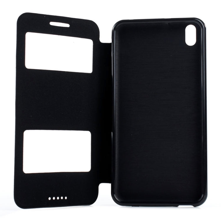 Oracle Texture Horizontal Flip Leather Case with Call Display ID & Holder for HTC Desire 816 / 800