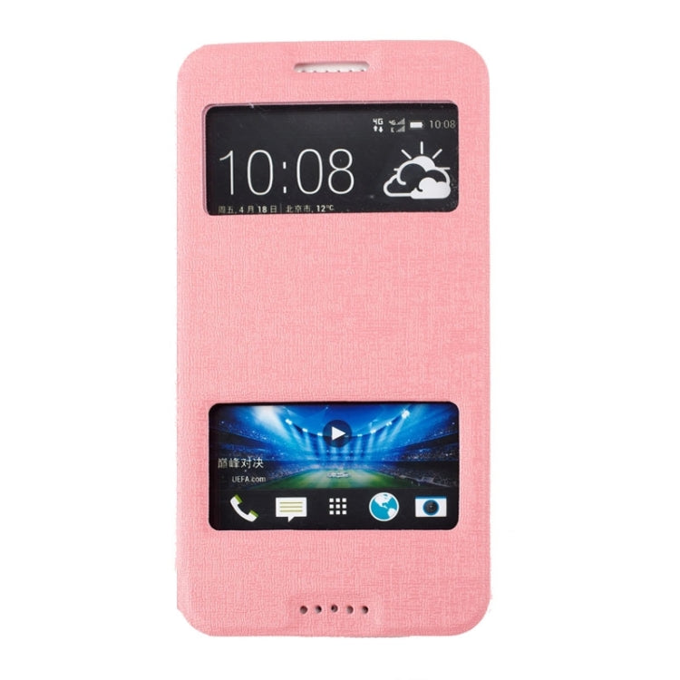 Oracle Texture Horizontal Flip Leather Case with Call Display ID & Holder for HTC Desire 816 / 800