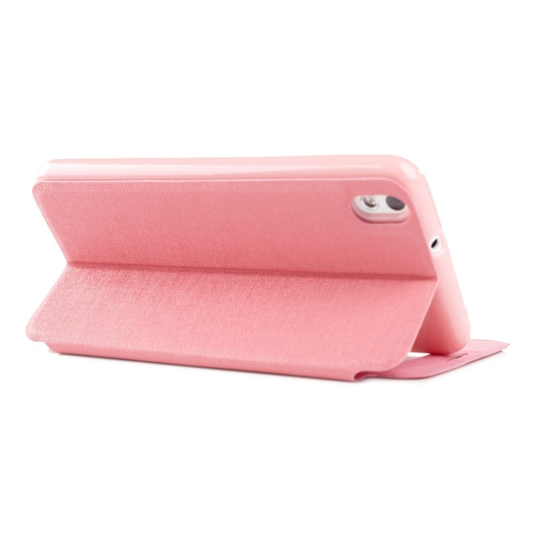 Oracle Texture Horizontal Flip Leather Case with Call Display ID & Holder for HTC Desire 816 / 800