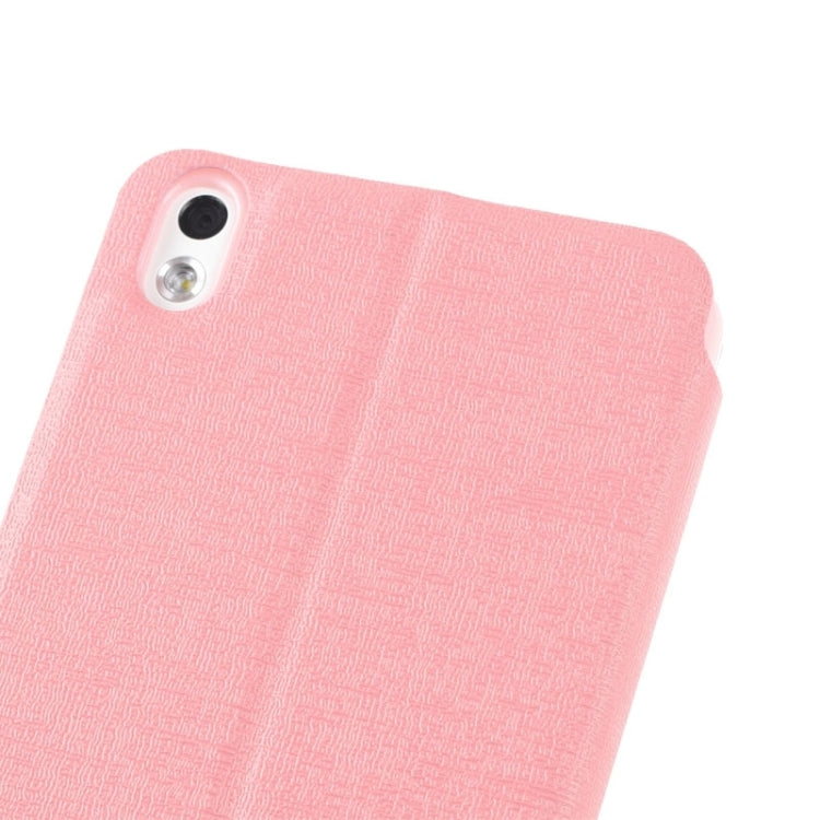 Oracle Texture Horizontal Flip Leather Case with Call Display ID & Holder for HTC Desire 816 / 800