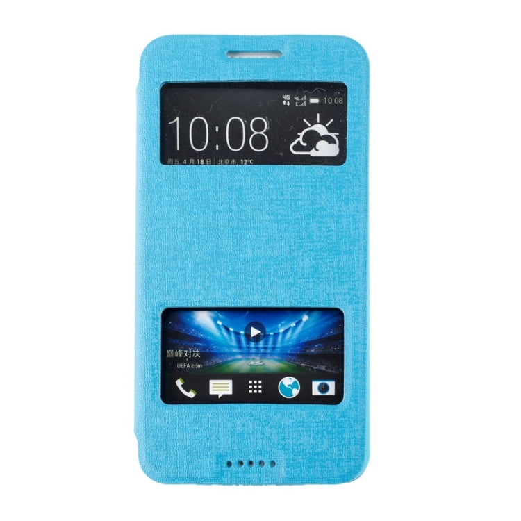 Oracle Texture Horizontal Flip Leather Case with Call Display ID & Holder for HTC Desire 816 / 800