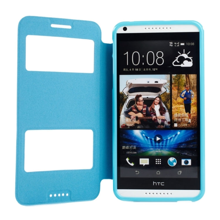 Oracle Texture Horizontal Flip Leather Case with Call Display ID & Holder for HTC Desire 816 / 800