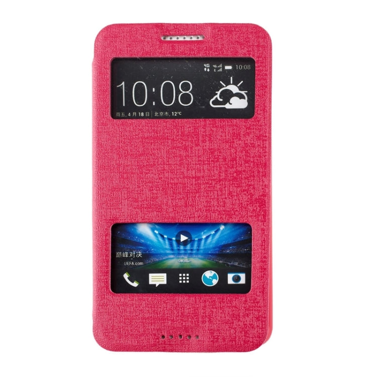 Oracle Texture Horizontal Flip Leather Case with Call Display ID & Holder for HTC Desire 816 / 800