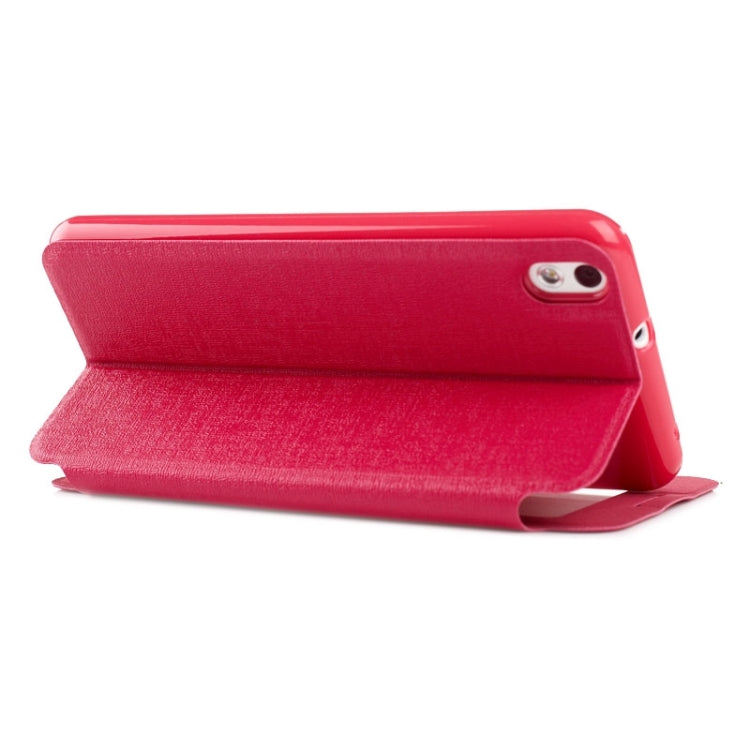 Oracle Texture Horizontal Flip Leather Case with Call Display ID & Holder for HTC Desire 816 / 800