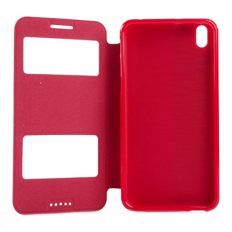 Oracle Texture Horizontal Flip Leather Case with Call Display ID & Holder for HTC Desire 816 / 800