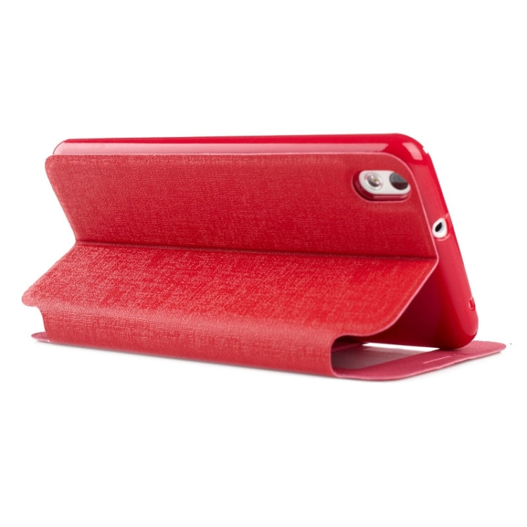 Oracle Texture Horizontal Flip Leather Case with Call Display ID & Holder for HTC Desire 816 / 800