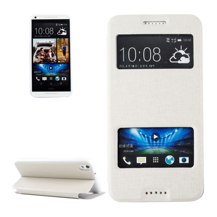 Oracle Texture Horizontal Flip Leather Case with Call Display ID & Holder for HTC Desire 816 / 800
