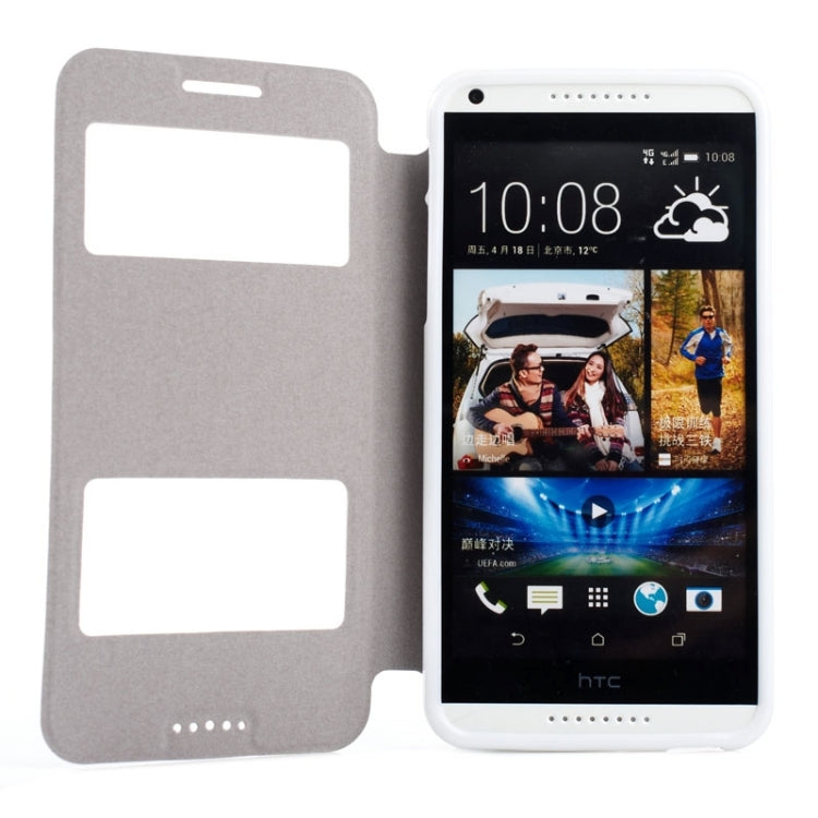 Oracle Texture Horizontal Flip Leather Case with Call Display ID & Holder for HTC Desire 816 / 800