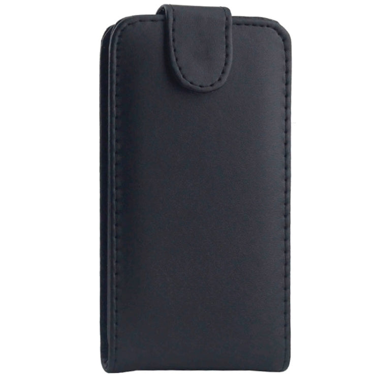 Vertical Flip Magnetic Button Leather Case for Huawei Ascend Y550(Black)
