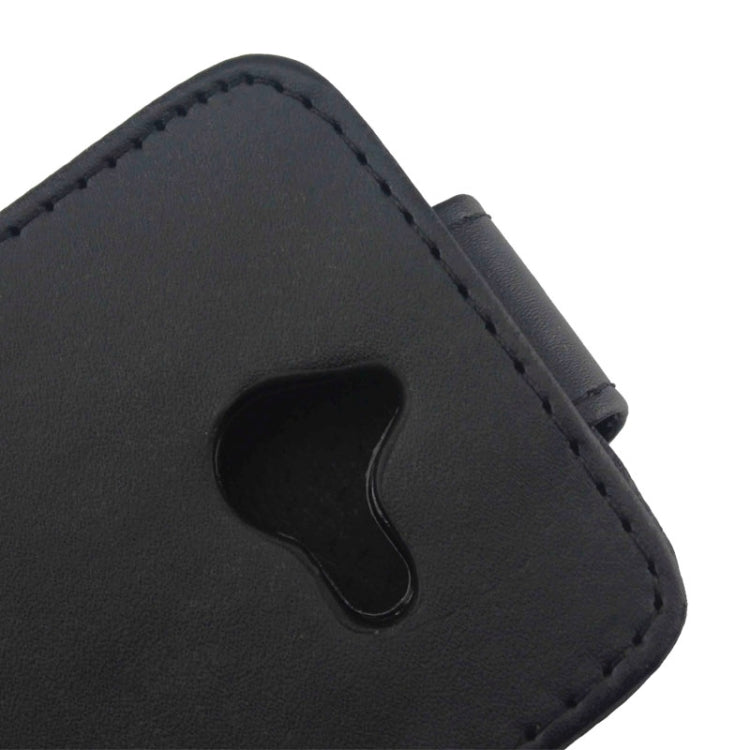 Vertical Flip Magnetic Button Leather Case for Huawei Ascend Y550(Black)