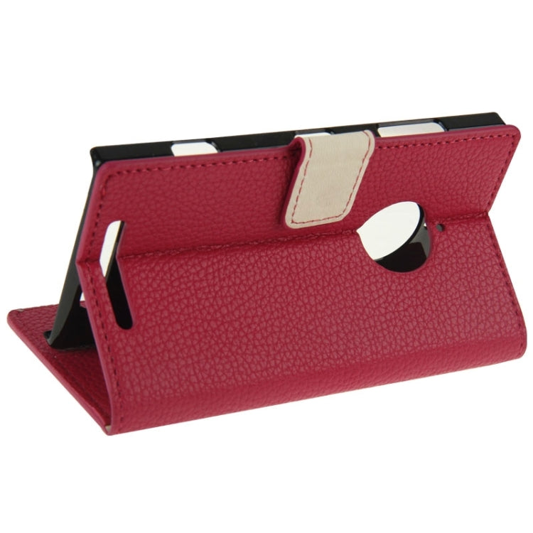 Litchi Texture Leather Case with Holder & Card Slots & Wallet for Nokia Lumia 830(Magenta)