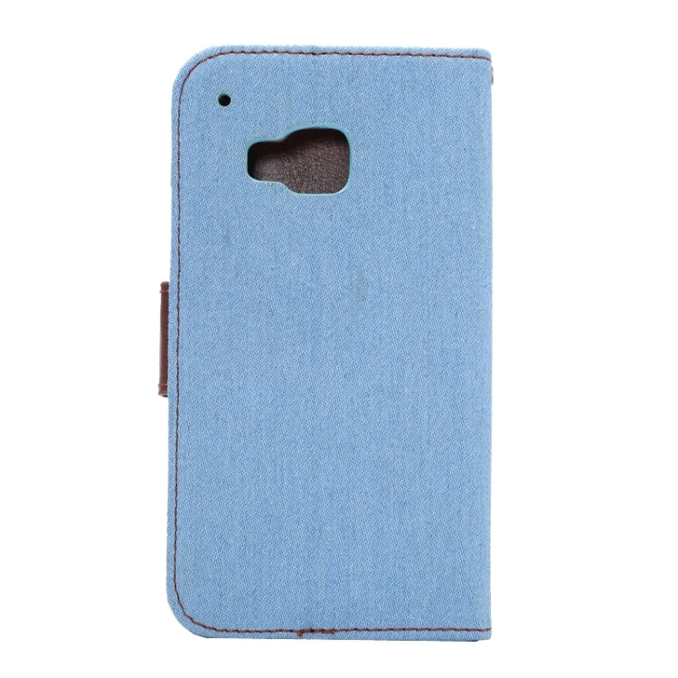 Denim Texture Leather Case with Holder & Card Slots for HTC M9